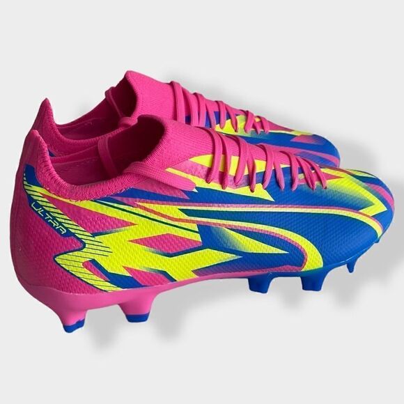 Puma Ultra Match Energy Soccer Cleats FG/MG Pink Blue Mens size 7 107543-01 New - Picture 3 of 8